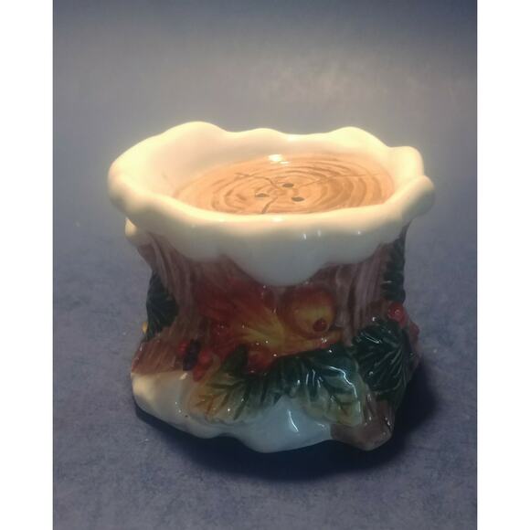 Rare Vintage 1996 Fitz & Floyd Christmas Tree stump Holiday Salt Shaker single - Picture 5 of 10